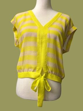 Bebe Sheer Short Sleeve Top